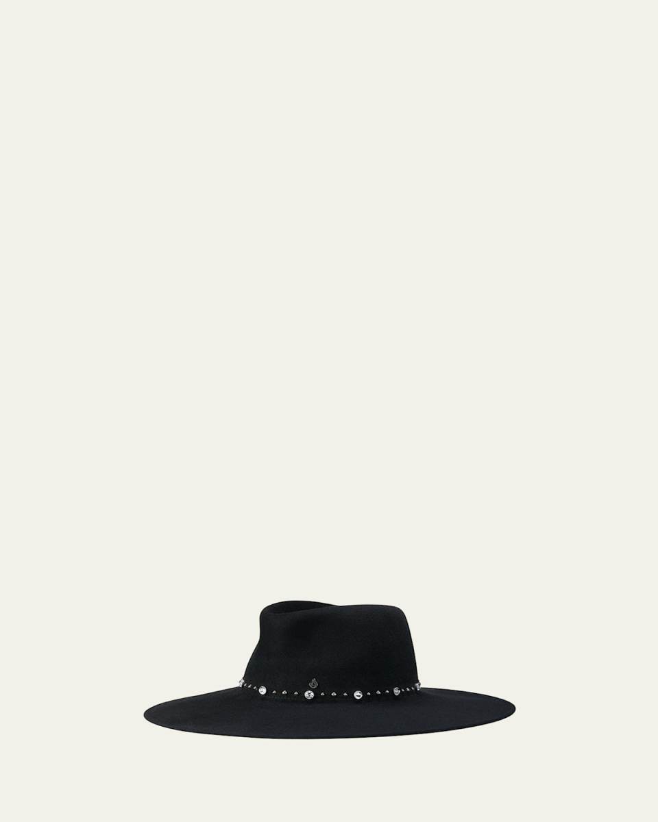 Roy Rock Studs Wool Felt Fedora Hat